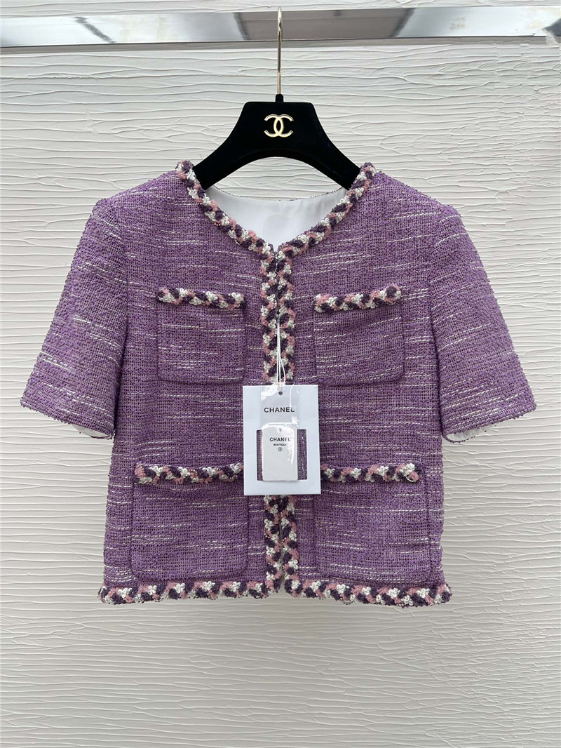 Chanel tweed short sleeve jacketcheap replica designer clothes
