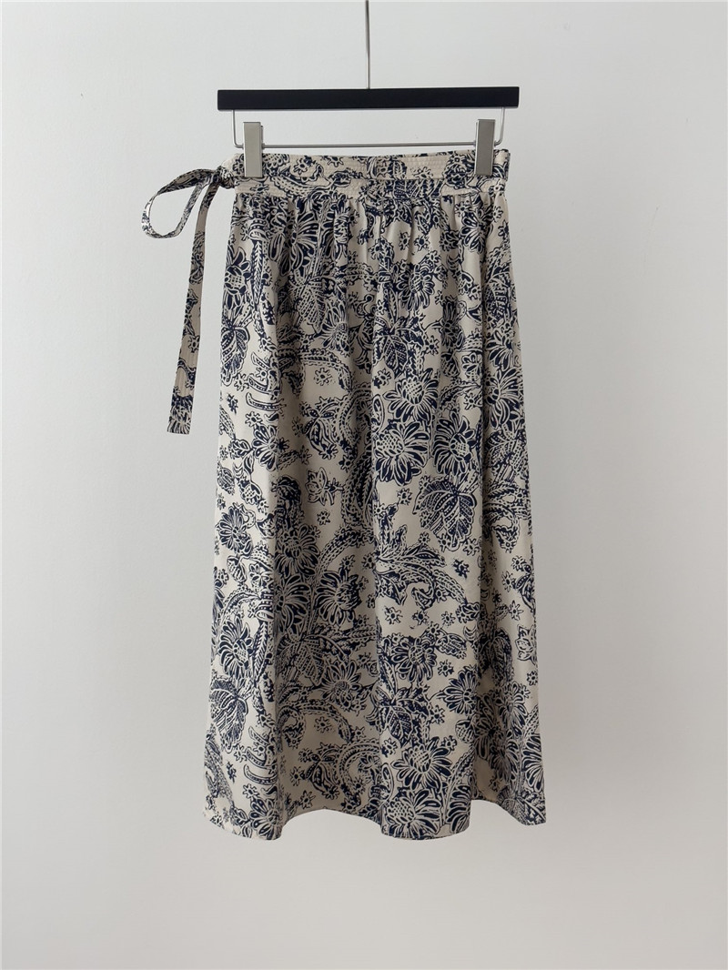 L0r0 P1ana printed mulberry silk skirt
