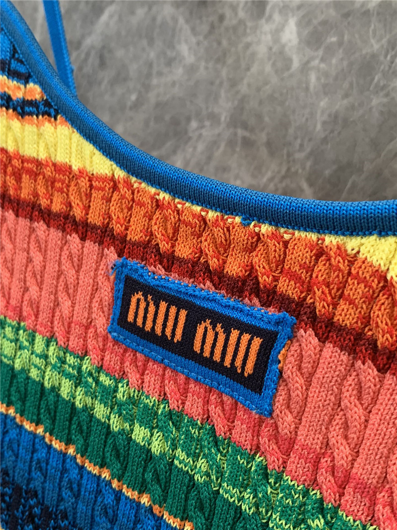 M1um1u rainbow dopamine suspender knitted vest replica clothes