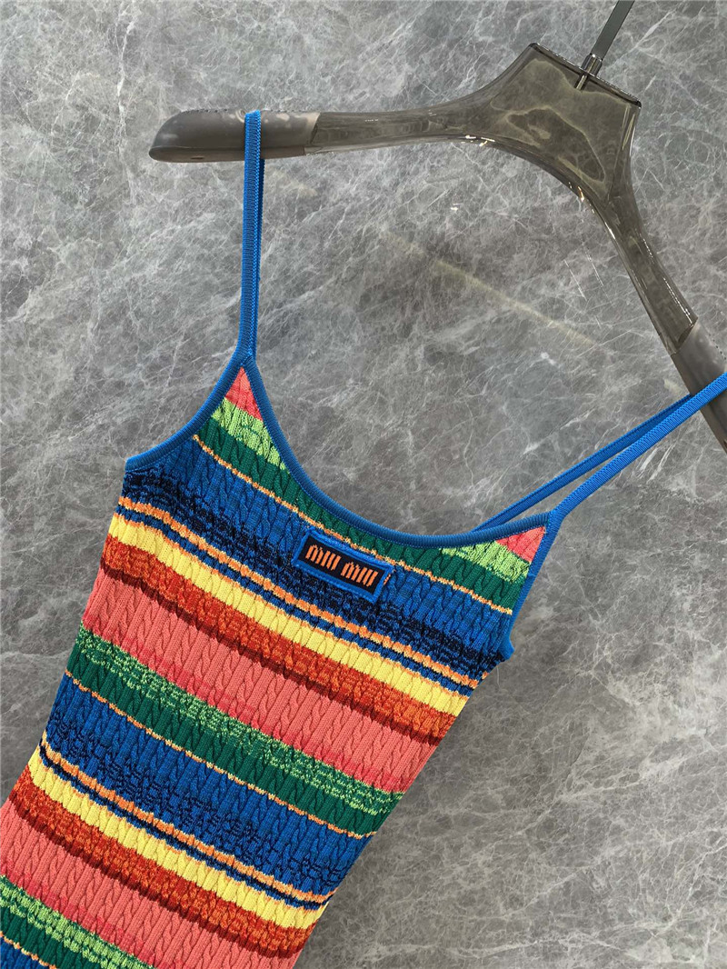 M1um1u rainbow dopamine knitted long dress replicas clothes