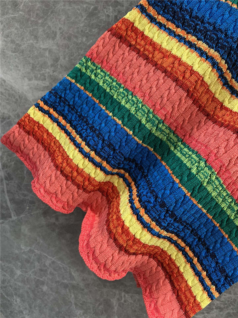 M1um1u rainbow dopamine knitted long dress replicas clothes