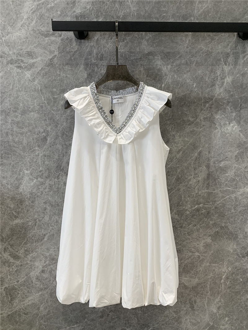 Chanel diamond pearl ruffle bud dress replica d&g clothing