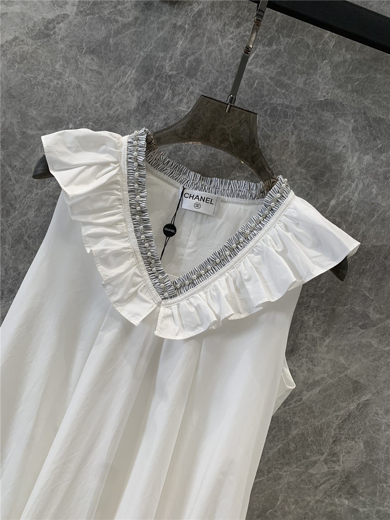 ch**el D1am0nd pearl ruffle bud dress replica d&g clothing