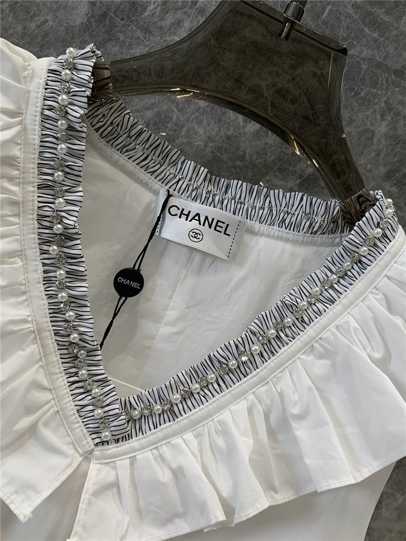 ch**el D1am0nd pearl ruffle bud dress replica d&g clothing