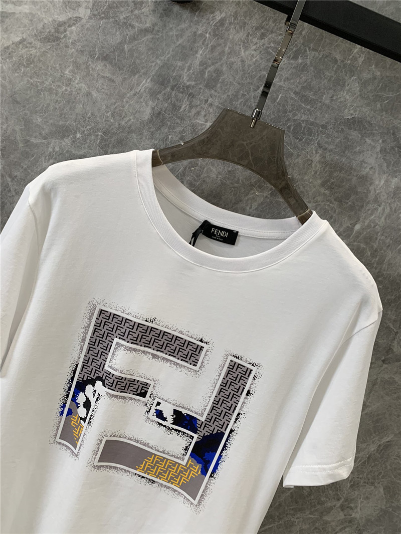 F**di ff letter print short-sleeved t-shirt replica d&g clothing