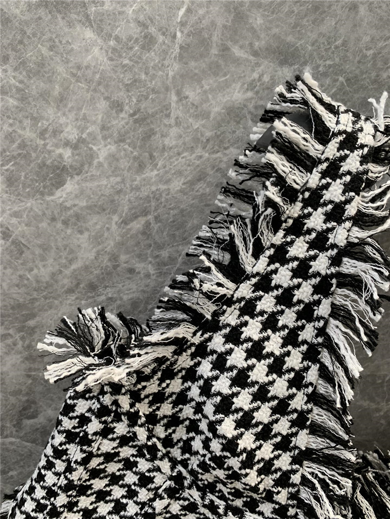 Balmain houndstooth tweed raw edge tunic replica clothes