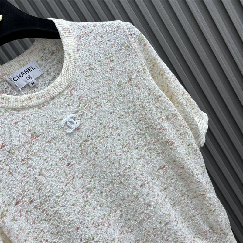 Ch**el knitted short sleeve top replica d&g clothing