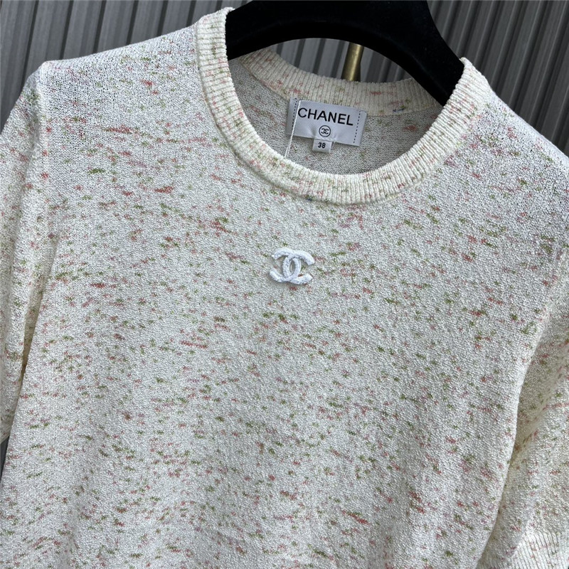 Ch**el knitted short sleeve top replica d&g clothing