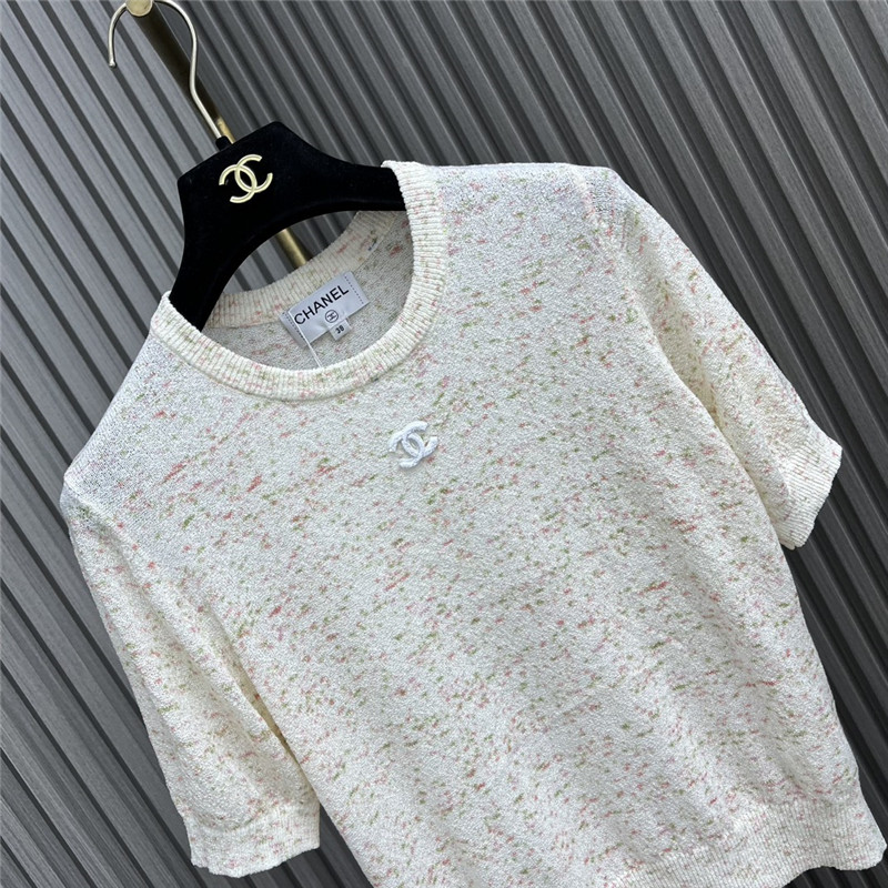 Ch**el knitted short sleeve top replica d&g clothing