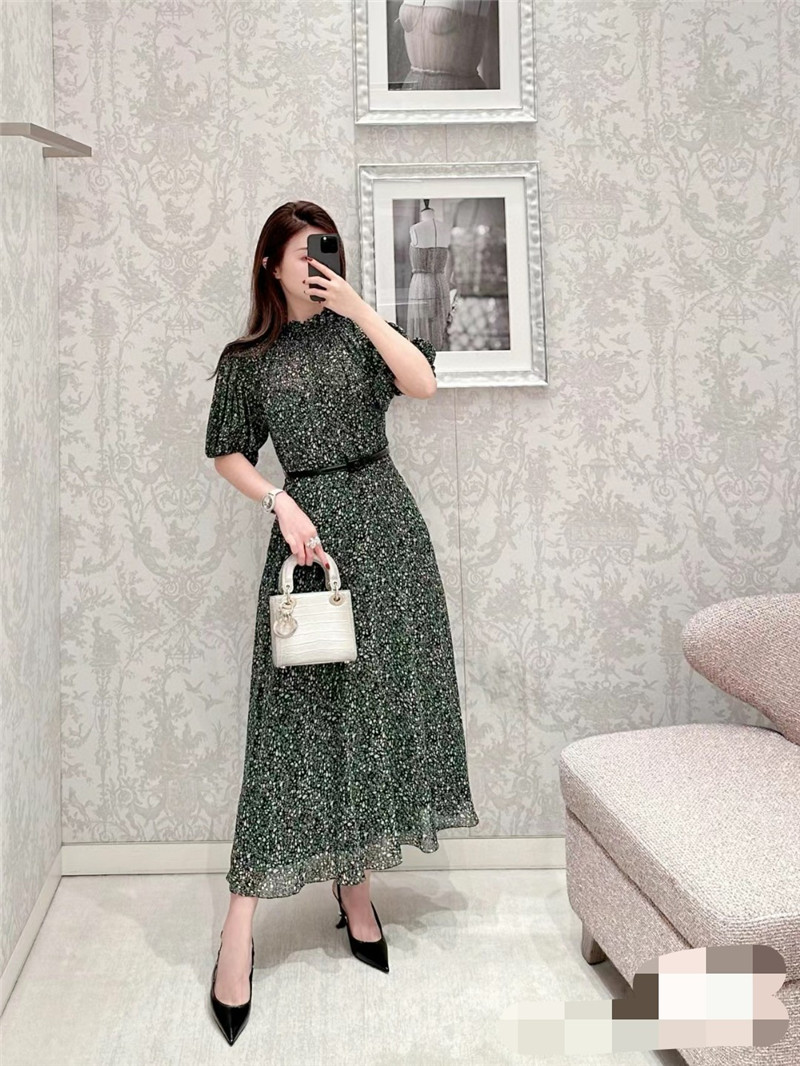 D10r puff sleeve elastic cuff dress replica clothes