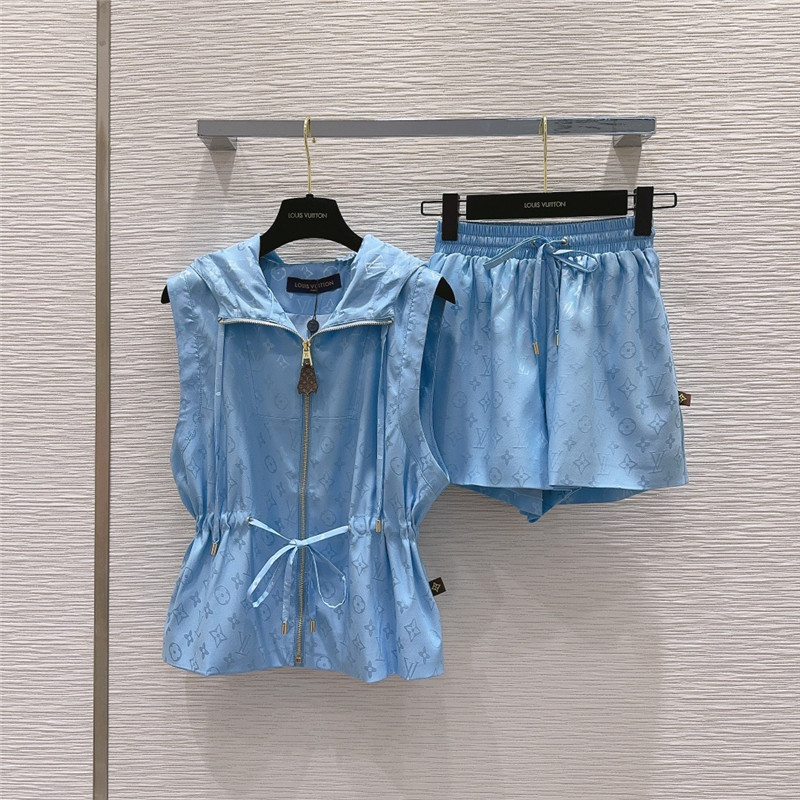 louis vuitton LV hooded vest + shorts set replica d&g clothing