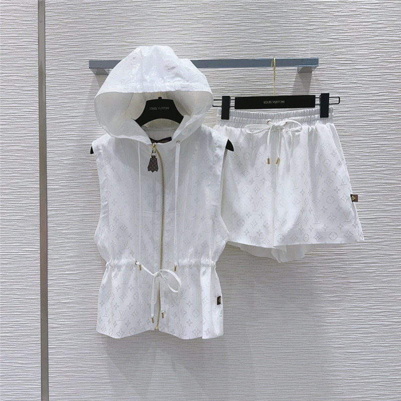 louis vuitton LV hooded vest + shorts set replica d&g clothing