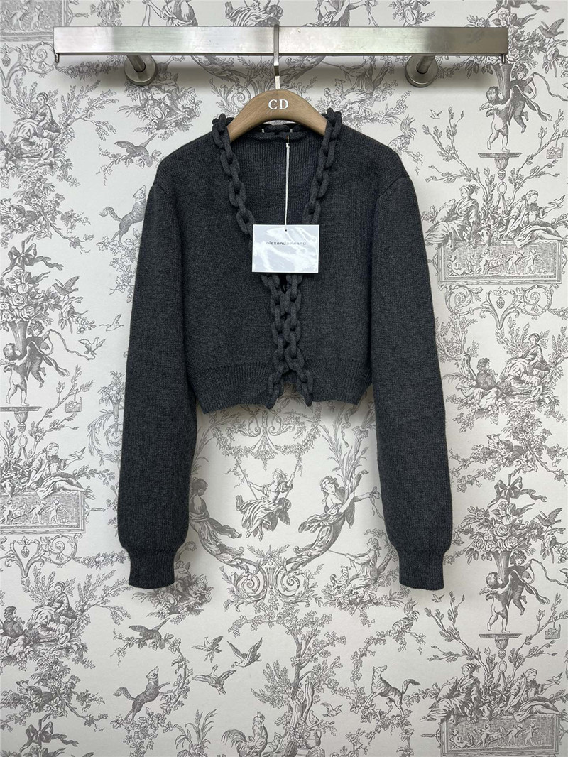 Alexander Wang Chain-Trim V-Neck Cardigan