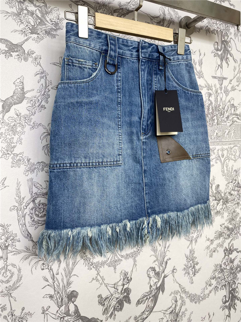 F**di tassel hip-hugging denim skirt replica d&g clothing