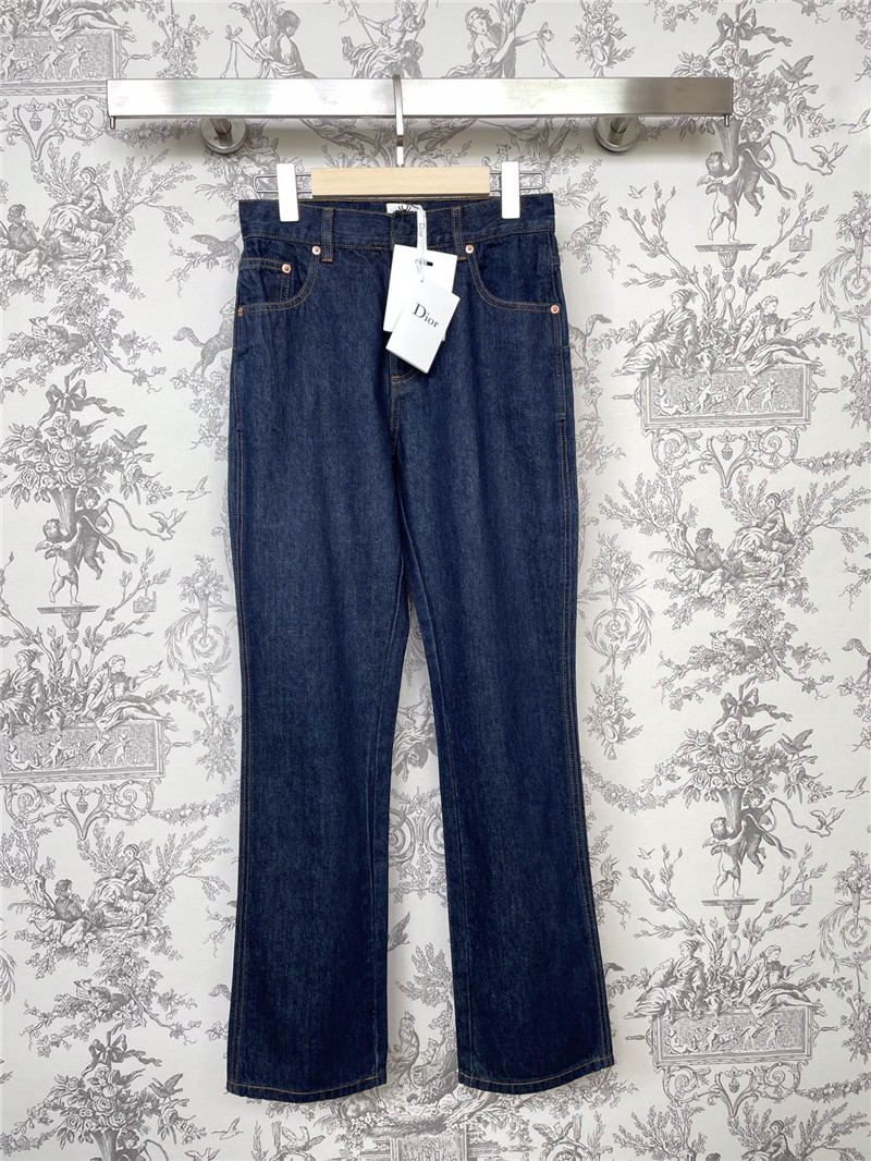 Dior Blue High-Rise Wide Leg Jeans
