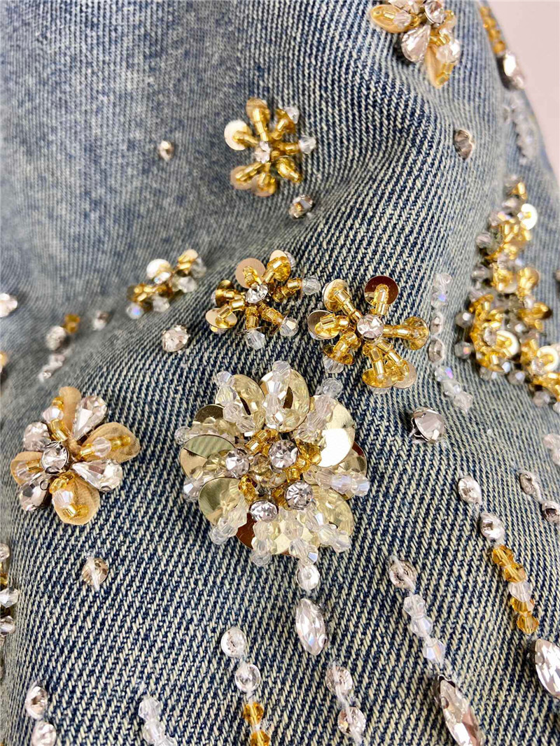 M1um1u beaded mini denim skirt replicas clothes