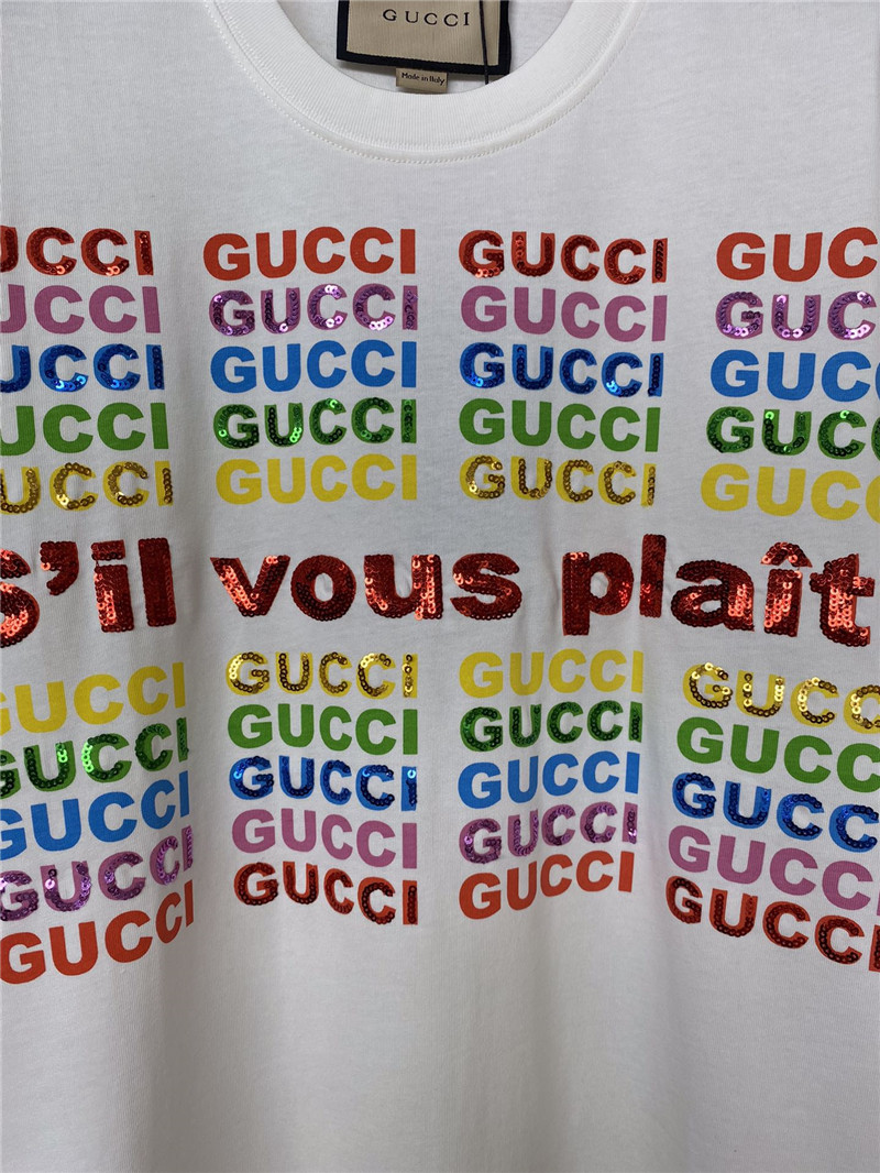 Gvc*1 sequin letter t-shirt replica clothes