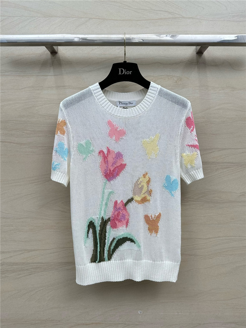 dior knitted short sleeve top knitted short sleeve top