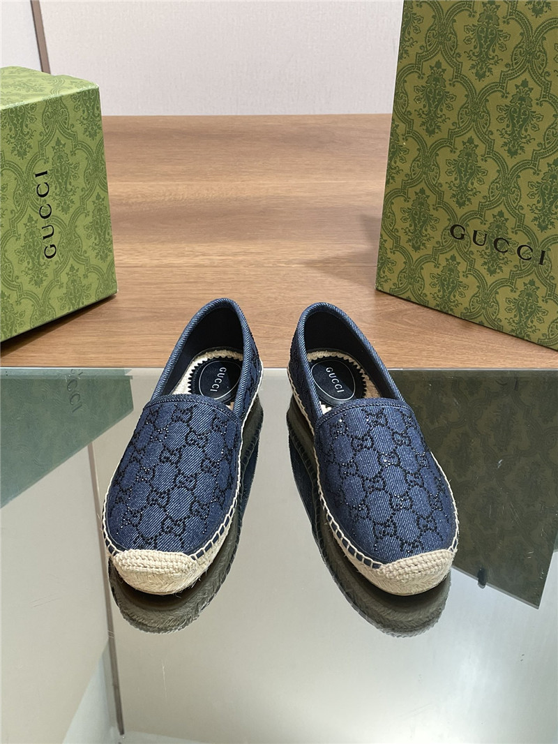 Gucci straw hemp fisherman slippers replica shoes