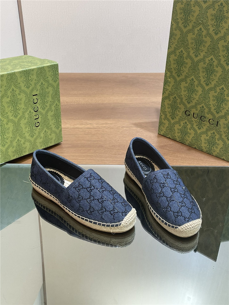 Gucci straw hemp fisherman slippers replica shoes