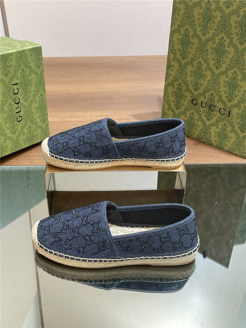 Gucci straw hemp fisherman slippers replica shoes