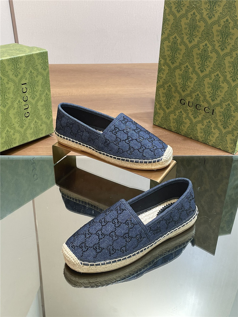 Gucci straw hemp fisherman slippers replica shoes