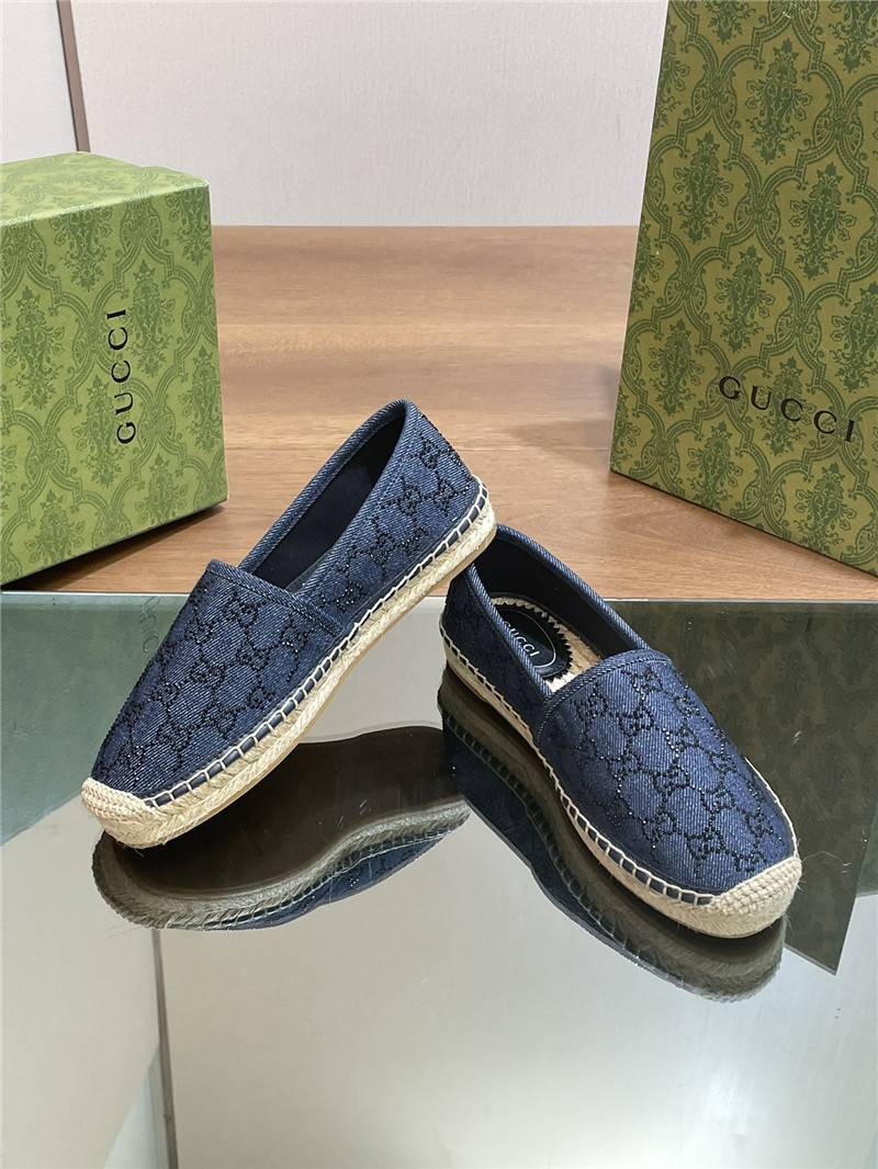 Gucci straw hemp fisherman slippers replica shoes