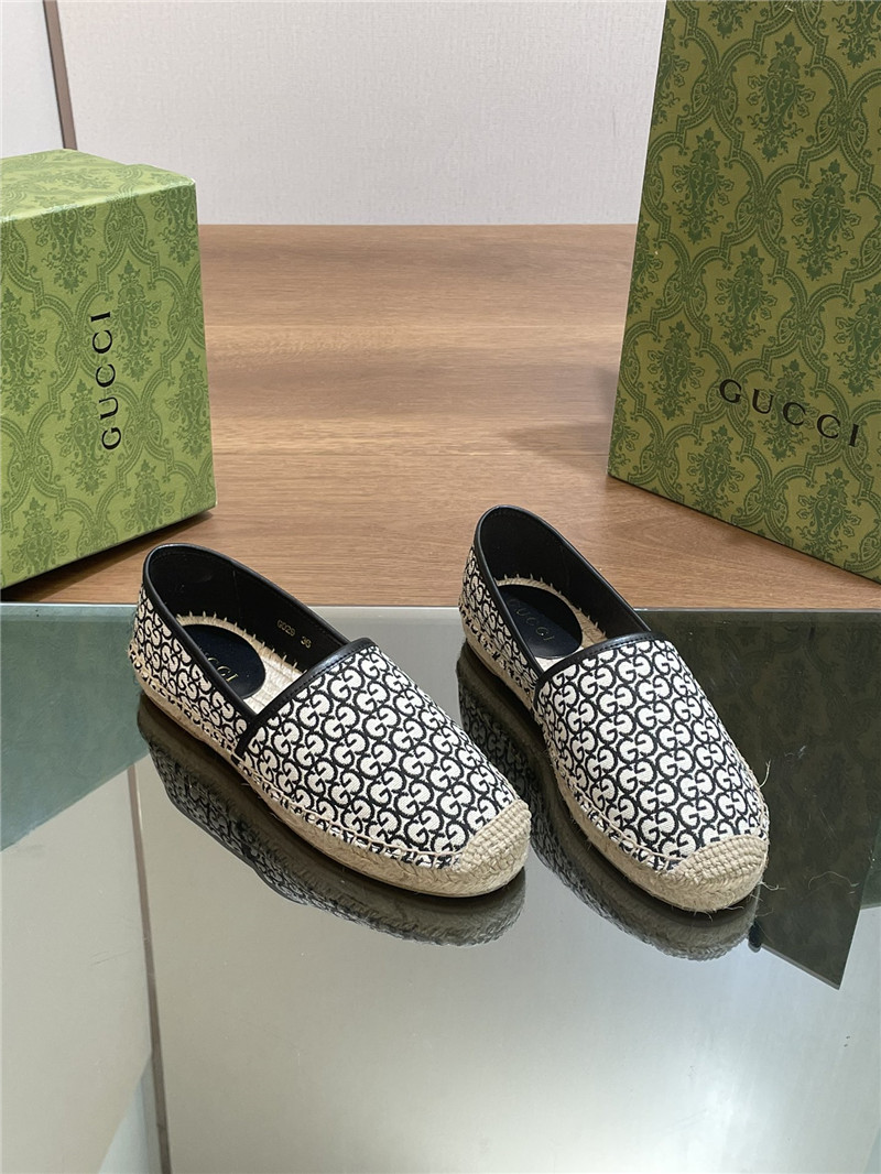 Gucci straw hemp fisherman slippers replica shoes