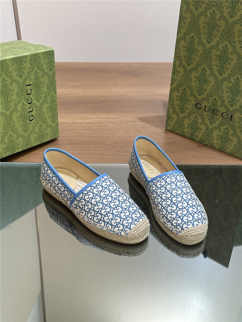 Gucci straw hemp fisherman slippers replica shoes