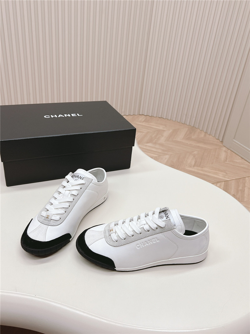 Chanel White Low Top Sneakers
