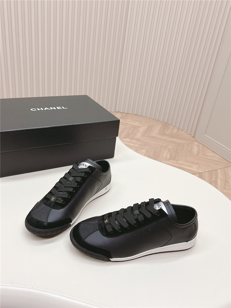 Chanel Black Low Top Sneakers