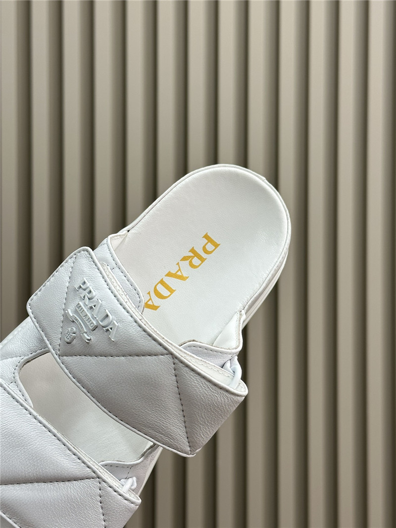 Pra*a double strap lambskin slippers replica designer shoes