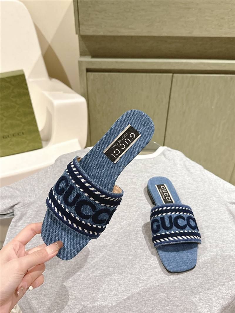 gvc*1 denim slippers Marg*e1a replica shoes