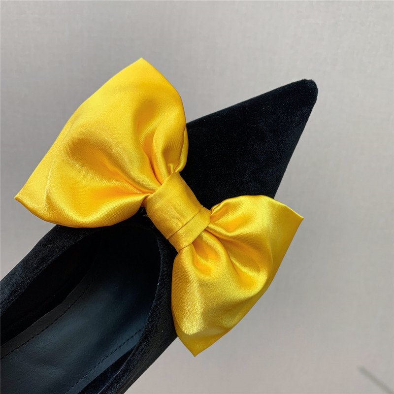 balmain bow velvet high-heeled shoes Marg*e1a replica shoes