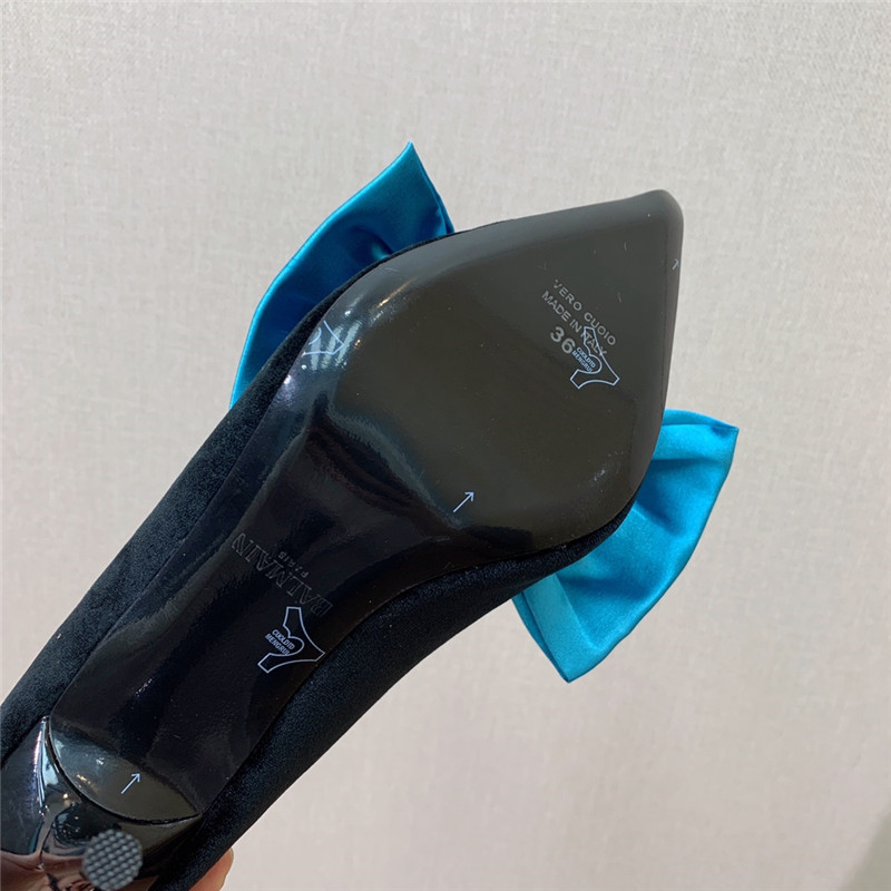 balmain bow velvet high-heeled shoes Marg*e1a replica shoes