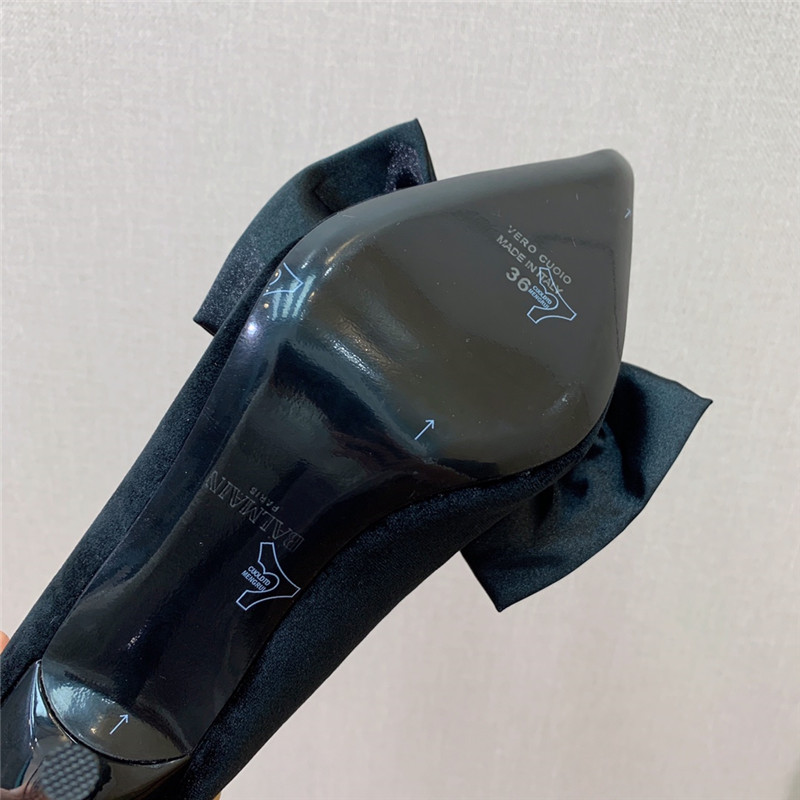 balmain bow velvet high-heeled shoes Marg*e1a replica shoes