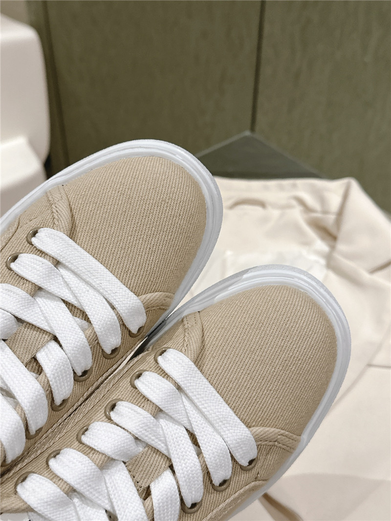 Miu Miu Platform Canvas Sneakers Brown