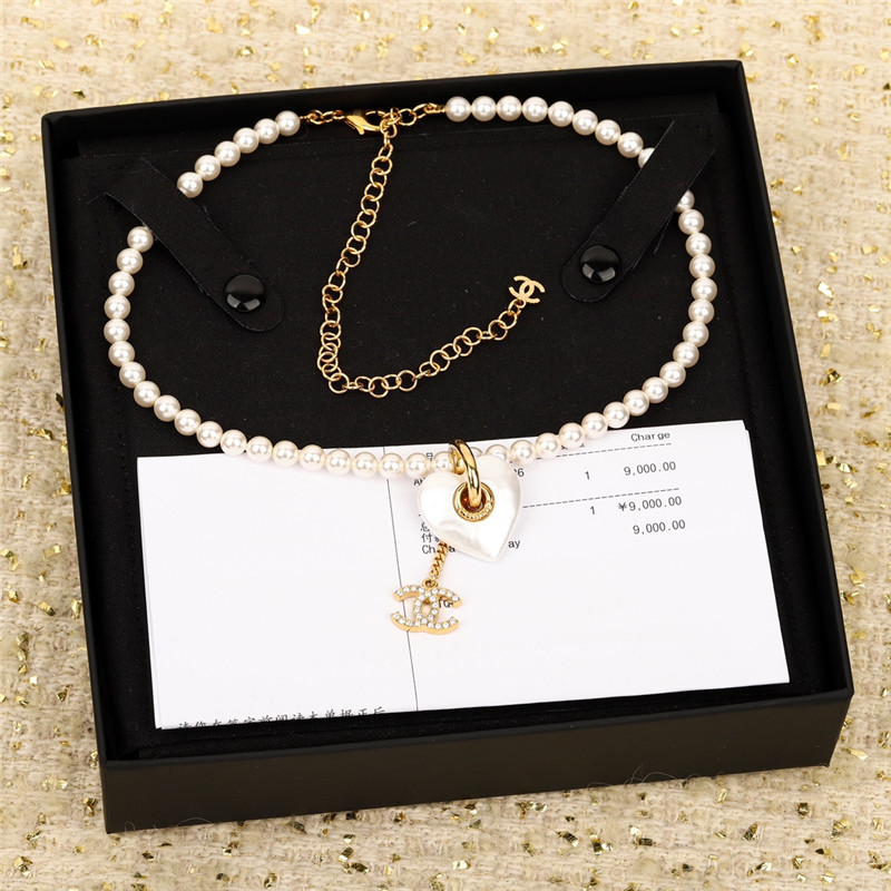 Chanel love pearl pendant necklace