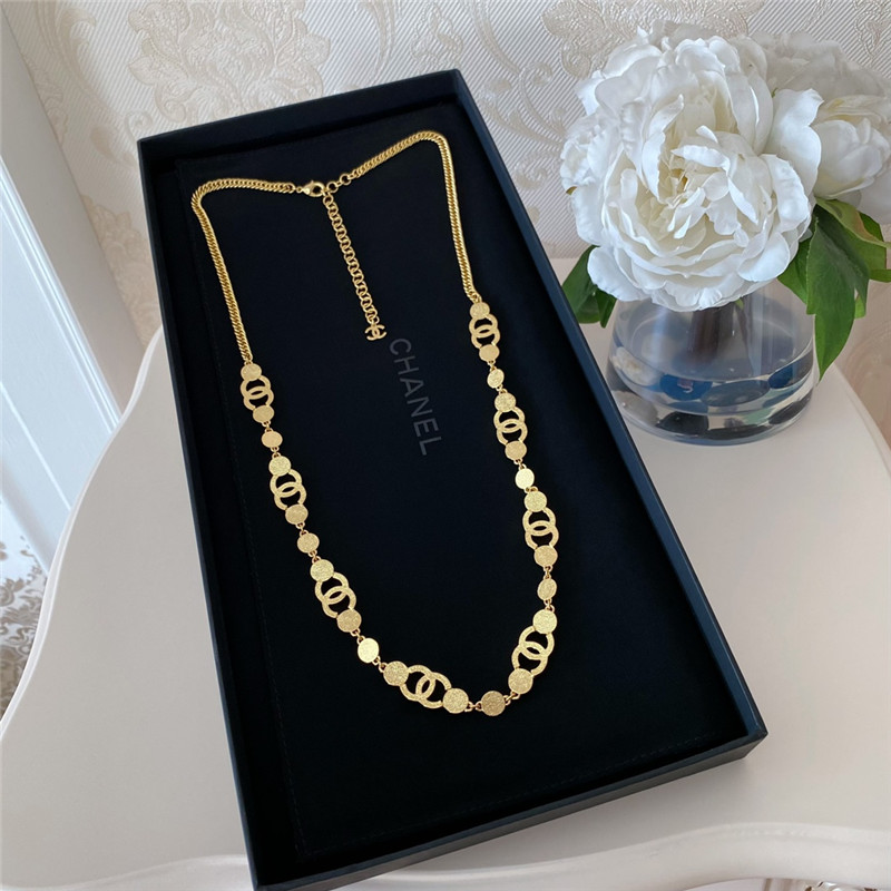 Ch**el denim blue double c star waist chain