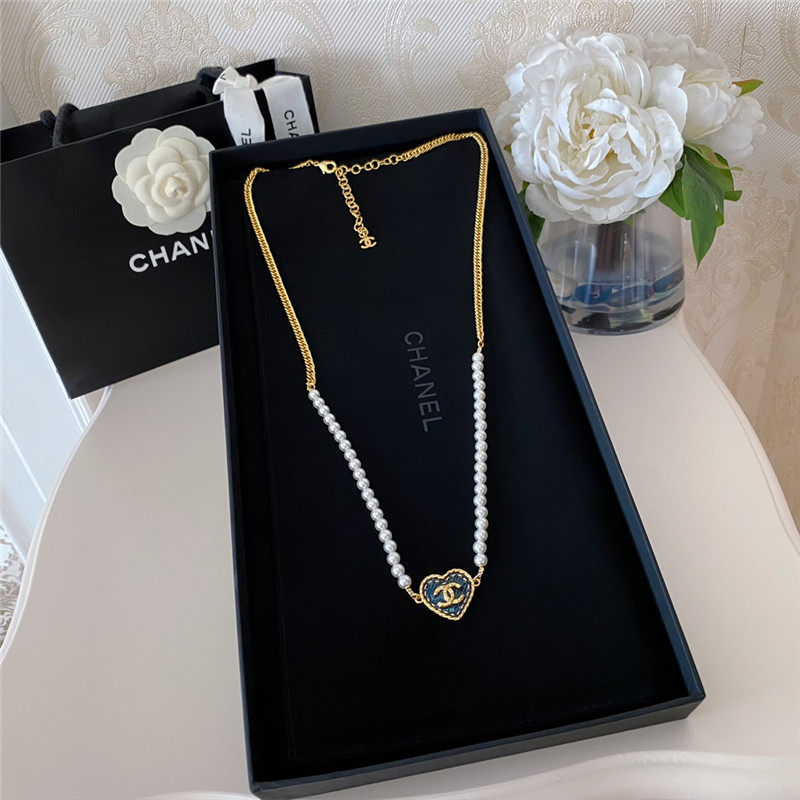 Chanel denim love pearl chain waist chain