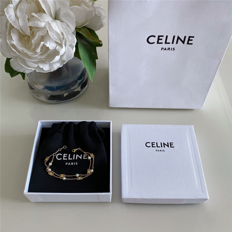 Celine Arc de Triomphe Pearl Necklace/Bracelet