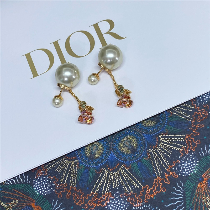 dior rose earrings