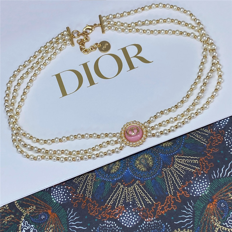 D10r glass bead triple pearl choker waist chain