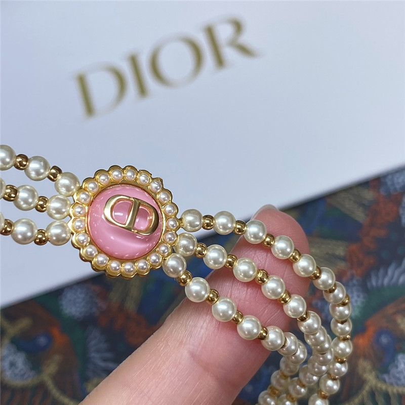 D10r glass bead triple pearl choker waist chain