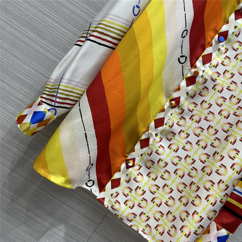 Gvc*1 patchwork printed silk shirt replica d&g clothing