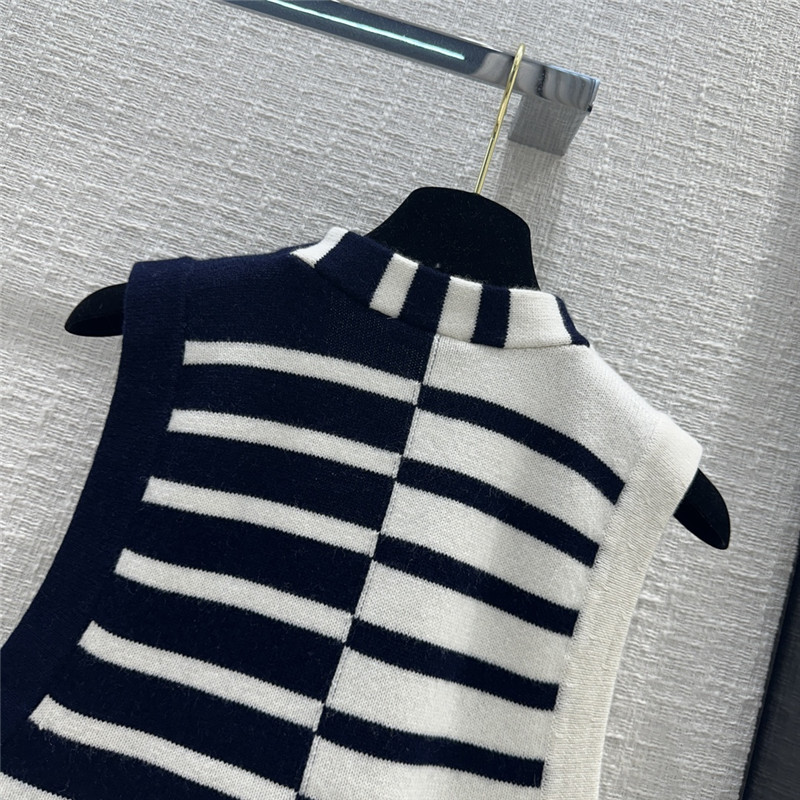 Ch**el contrast striped cashmere vest replica clothing sites