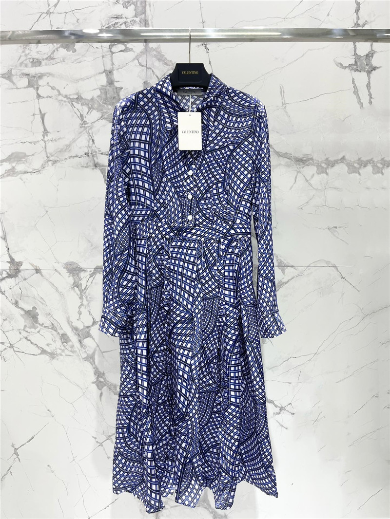 valentino silk plaid print dress replica clothing sites