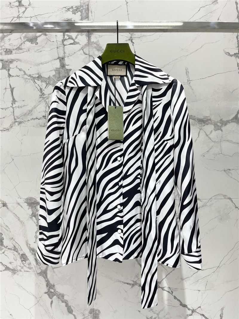 Gucci zebra print silk shirt replica clothing sites