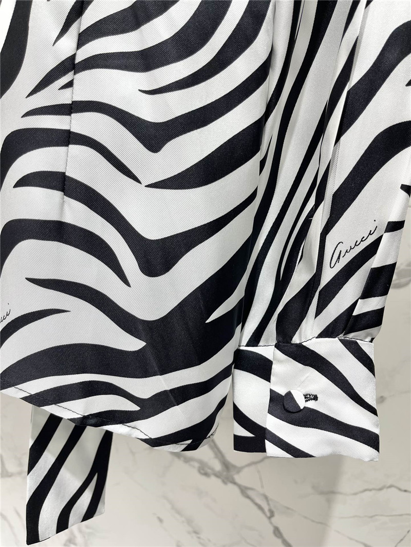 Gvc*1 zebra print silk shirt replica clothing sites