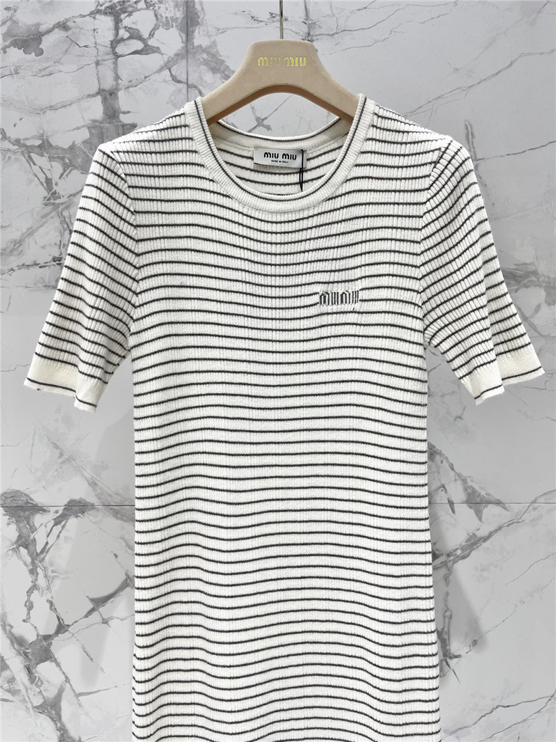 M1um1u knitted short-sleeved dress replicas clothes